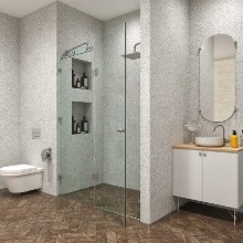 Прозрачное стекло, фурнитура хром