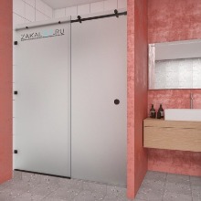 Матовое стекло, черная фурнитура