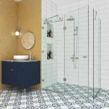 Прозрачное стекло, фурнитура хром