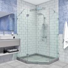 Прозрачное стекло, фурнитура хром