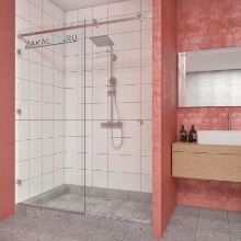 Прозрачное стекло, фурнитура хром