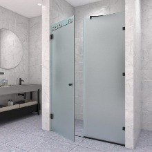 Матовое стекло, черная фурнитура