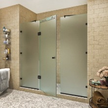 Матовое стекло, черная фурнитура