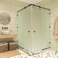 Матовое стекло, черная фурнитура