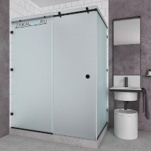 Матовое стекло, черная фурнитура