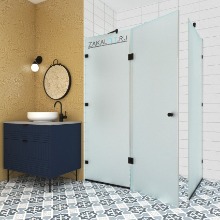 Матовое стекло, черная фурнитура