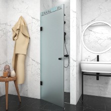 Матовое стекло, черная фурнитура