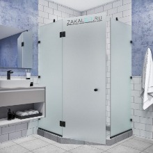 Матовое стекло, черная фурнитура