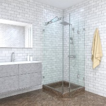 Прозрачное стекло, фурнитура хром