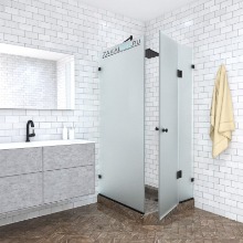 Матовое стекло, черная фурнитура